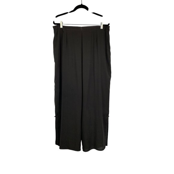 Citron Santa Monica Womens 0X Black Wide-Leg Pants 95% Silk 5% Spandex - Picture 1 of 4